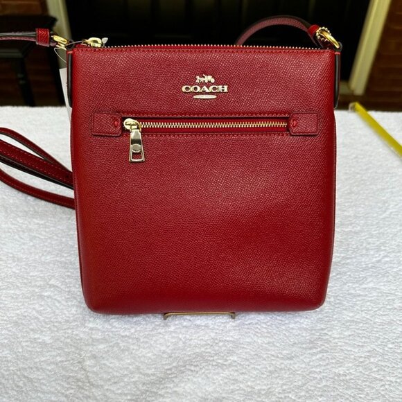 Coach CE871 Crossgrain Mini Rowan File Crossbody 1941 Red NWT - Picture 7 of 15